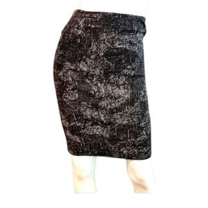 Black and Gray Stretch Pencil Skirt by Alfani